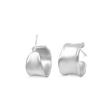 Brushed earrings silver
