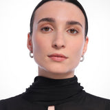 Pave hoops silver